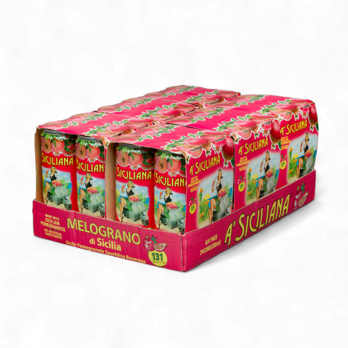 Carton of A Siciliana watermelon juice boxes on a white background