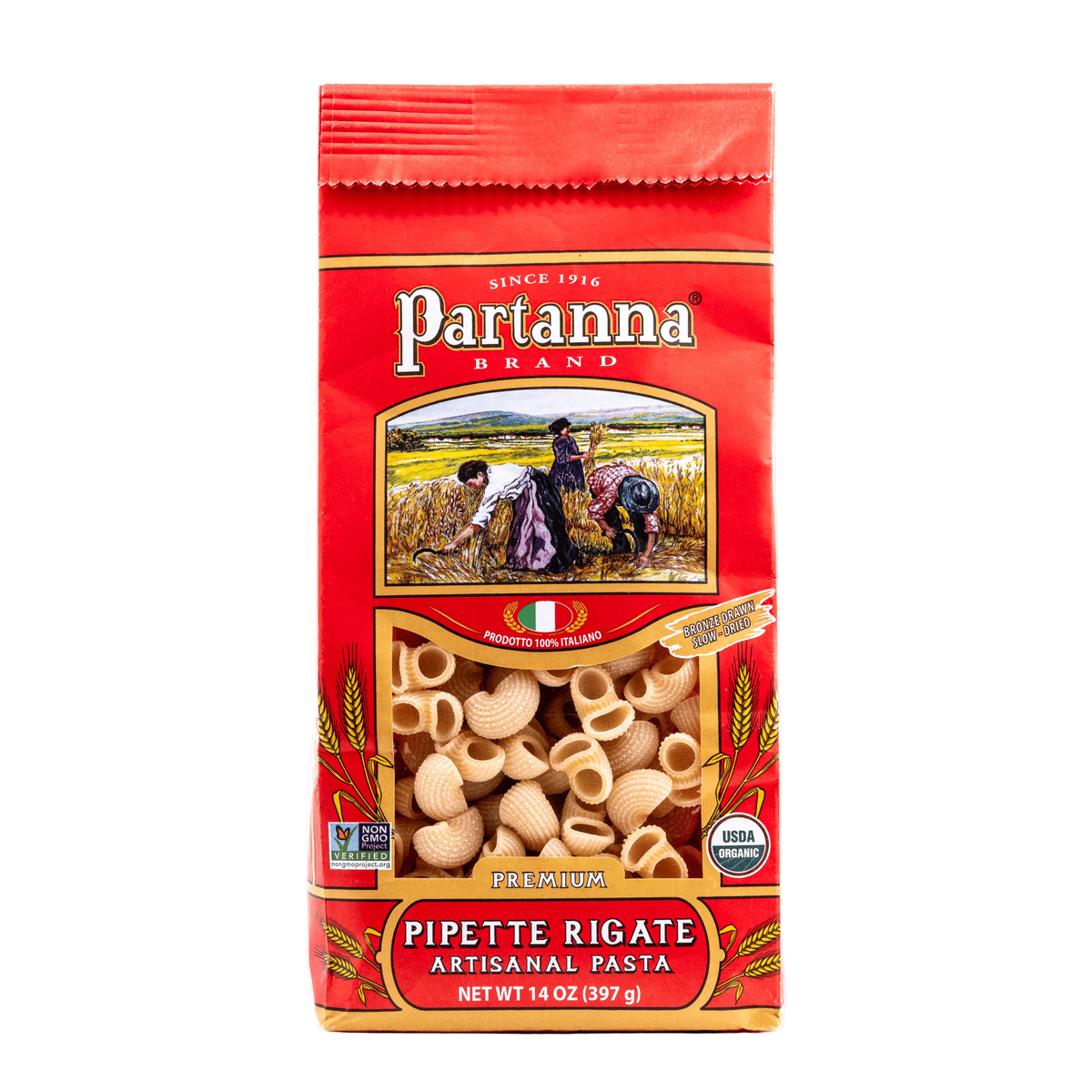 Partana Partanna Organic Premium Pipette Rigate Italian Artisanal Pasta 14 oz ...