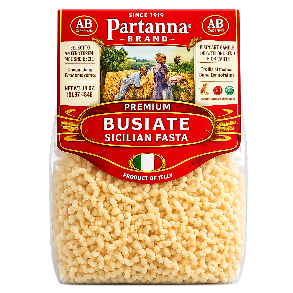 Partanna Busiate Sicilian Artisanal Pasta Classic Cut 14 OZ (Pack of 6)