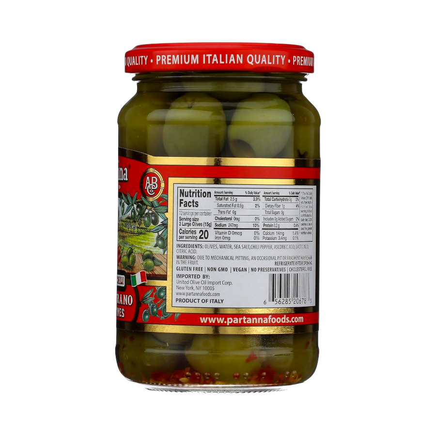 Partanna Calabrian Chili Pitted Olives