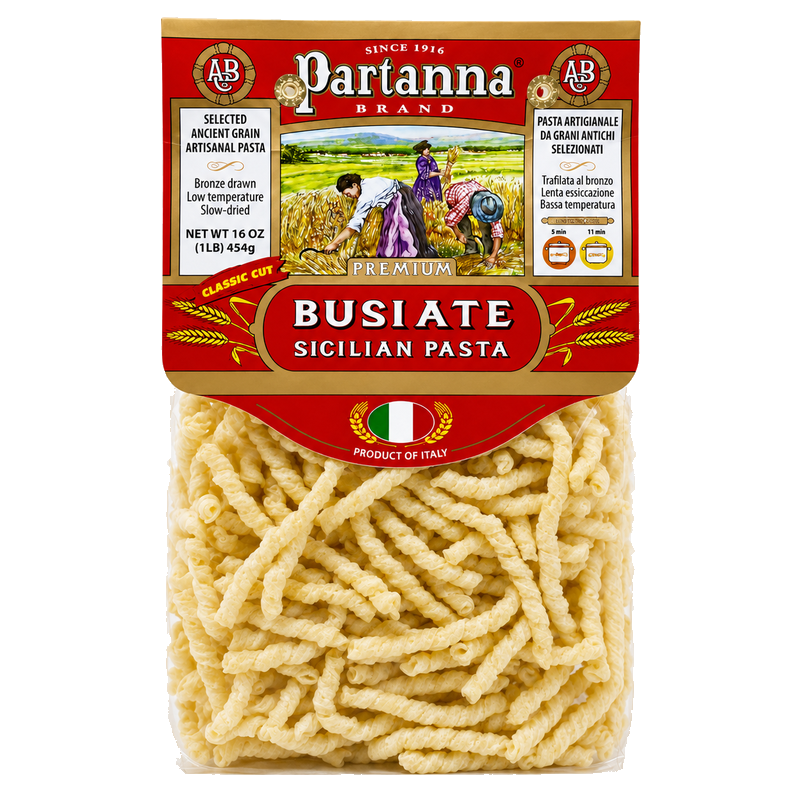 Partanna Busiate Sicilian Artisanal Pasta Classic Cut